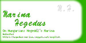 marina hegedus business card